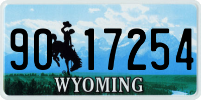 WY license plate 9017254