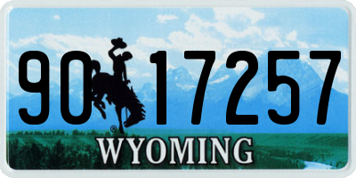 WY license plate 9017257