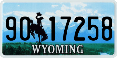 WY license plate 9017258