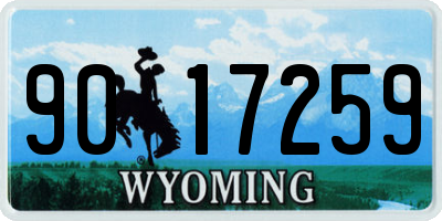 WY license plate 9017259