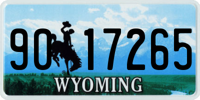 WY license plate 9017265