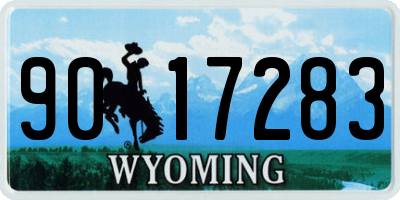 WY license plate 9017283