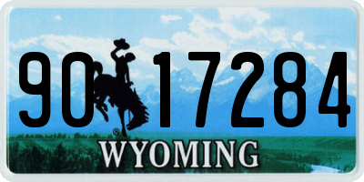 WY license plate 9017284
