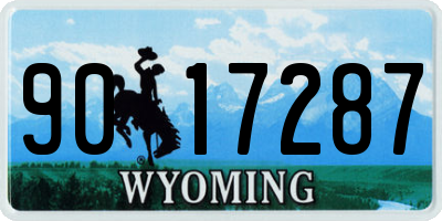 WY license plate 9017287