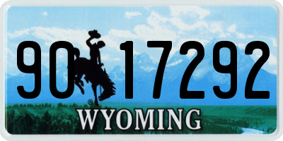 WY license plate 9017292