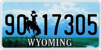 WY license plate 9017305