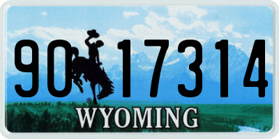 WY license plate 9017314