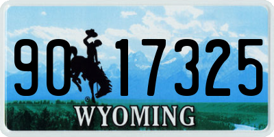 WY license plate 9017325