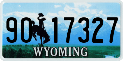 WY license plate 9017327
