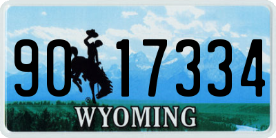 WY license plate 9017334