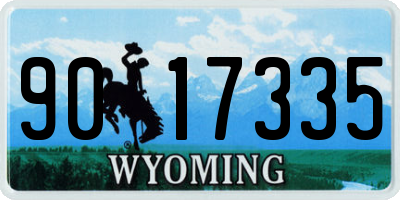 WY license plate 9017335