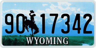 WY license plate 9017342