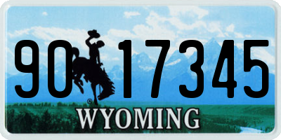 WY license plate 9017345