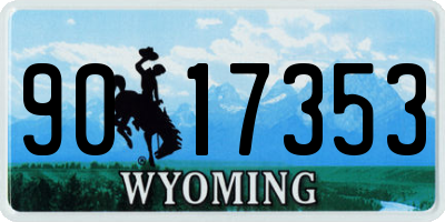 WY license plate 9017353