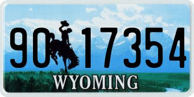 WY license plate 9017354
