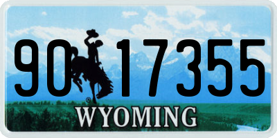 WY license plate 9017355