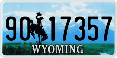 WY license plate 9017357