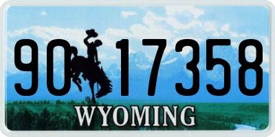 WY license plate 9017358
