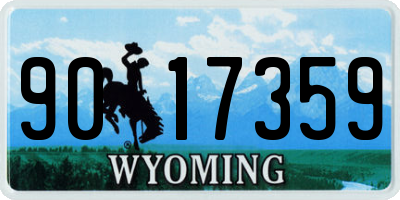 WY license plate 9017359