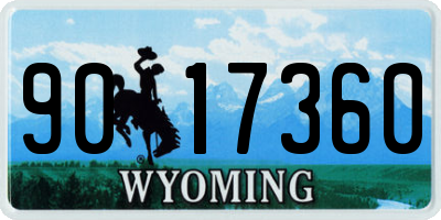 WY license plate 9017360