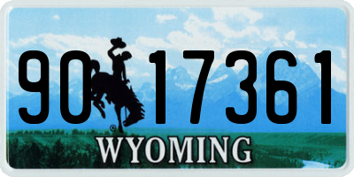 WY license plate 9017361