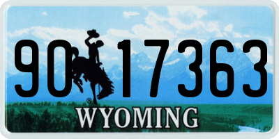 WY license plate 9017363