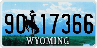 WY license plate 9017366