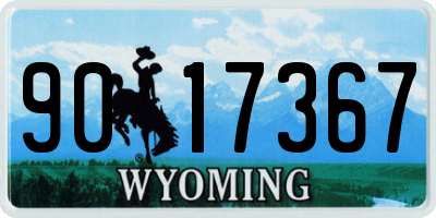 WY license plate 9017367