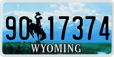WY license plate 9017374