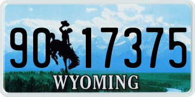 WY license plate 9017375
