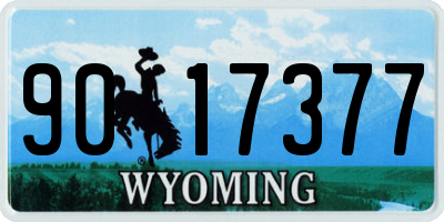 WY license plate 9017377