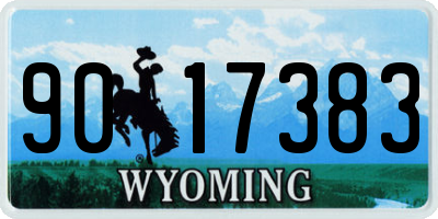 WY license plate 9017383