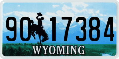 WY license plate 9017384