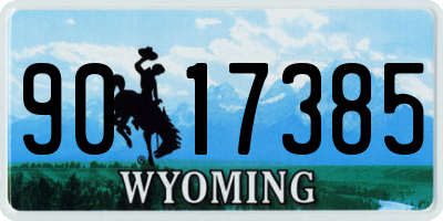 WY license plate 9017385