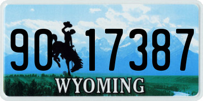 WY license plate 9017387