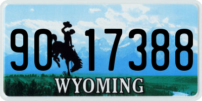 WY license plate 9017388