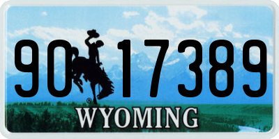 WY license plate 9017389
