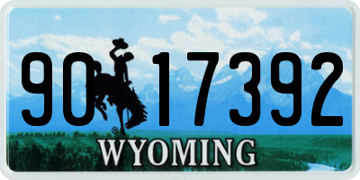 WY license plate 9017392