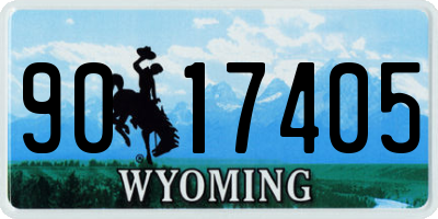 WY license plate 9017405