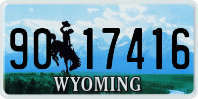 WY license plate 9017416