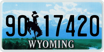 WY license plate 9017420