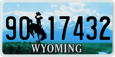 WY license plate 9017432