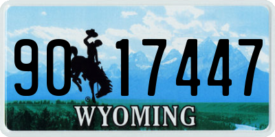 WY license plate 9017447
