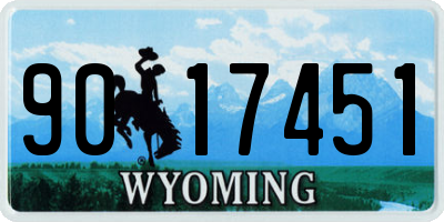 WY license plate 9017451