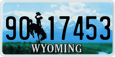WY license plate 9017453
