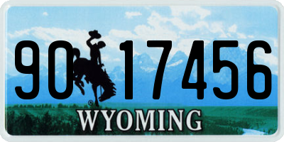 WY license plate 9017456
