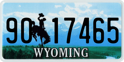 WY license plate 9017465