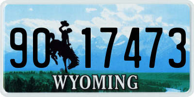 WY license plate 9017473