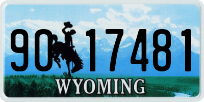 WY license plate 9017481