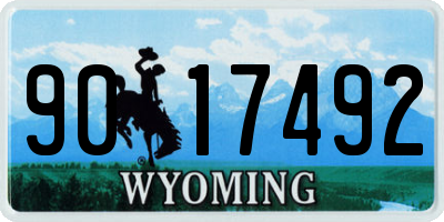 WY license plate 9017492
